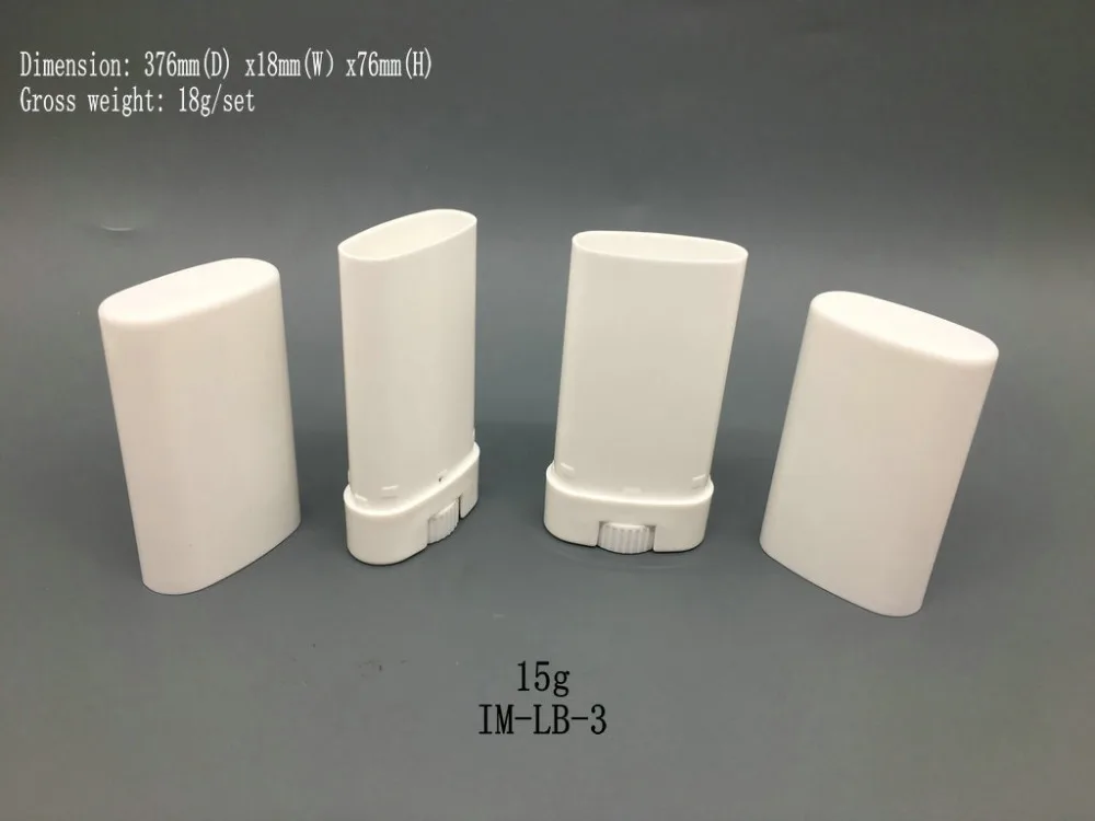 

Free shipping for 60pcs 15g/15ml white and clear flat empty lipstick tube, deodorant container