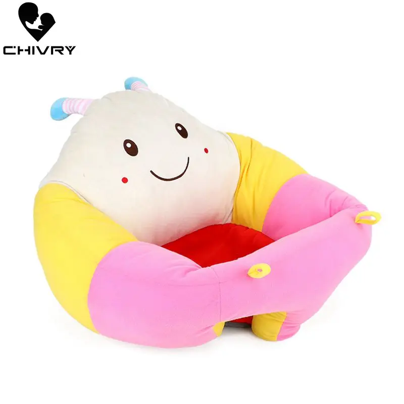Chivry Infant Baby Sofa Baby Learning Chair Plush Toy PP Cotton Feeding Chair Cute Cartoon Kids Baby Soft Seat Gift for 0-3T