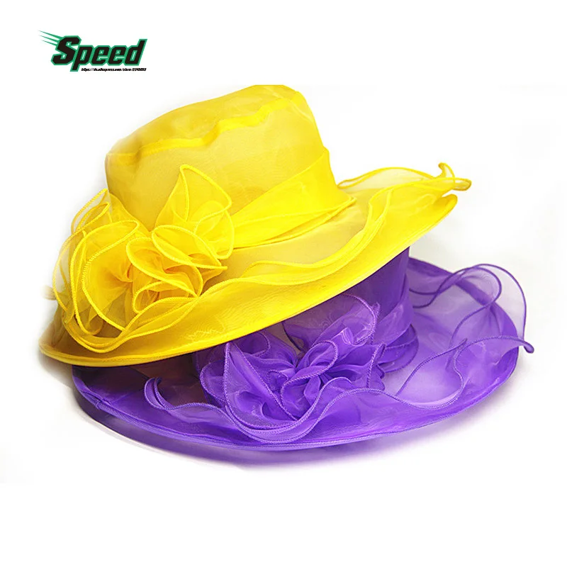 Prix pour 2017 Nouvelle Arrivée Femmes D'été Kentucky Derby Mariage Église Fête Balnéaire Floral Chapeau Large Soleil Bord Organza Chapeaux 9 Couleurs Prix pour 2017 Nouvelle Arrivée Femmes D'été Kentucky Derby Mariage Église Fête Balnéaire Floral Chapeau Large Soleil Bord Organza Chapeaux 9 Couleurs
