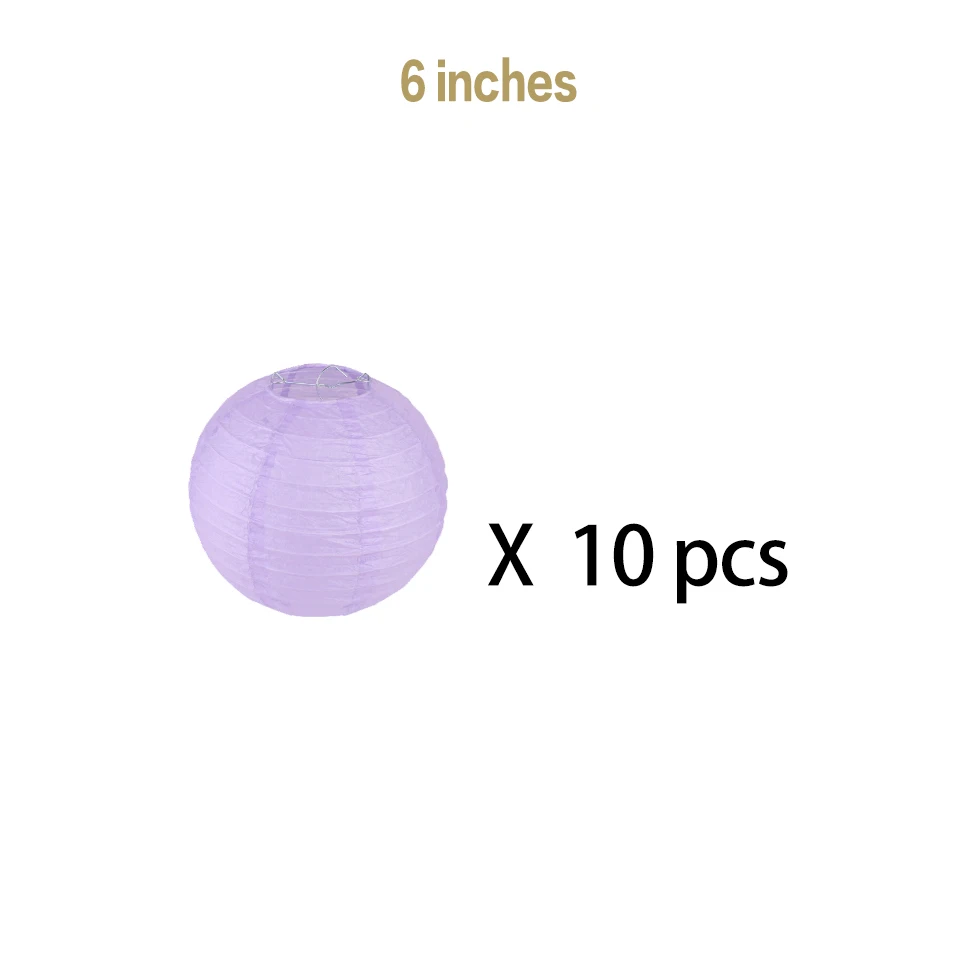Purple Lantern 6inch Бумага шары украшения китайский Бумага, светильник для свадьбы 10 шт./компл. красный подвесные фонари 4/6/8/10/12 дюймов вечерние круглый шар белый светодиодный светильник - Цвет: Purple Lantern 6inch