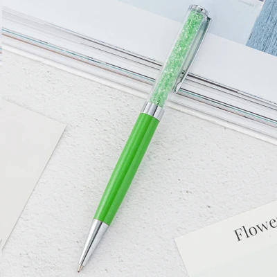 Новинка, кристальная металлическая шариковая ручка, креативная, необычная, алмазная шариковая ручка, сварка, школьный подарок, офисный крутой канцелярский магазин, милая вещь - Цвет: Green 1Pcs
