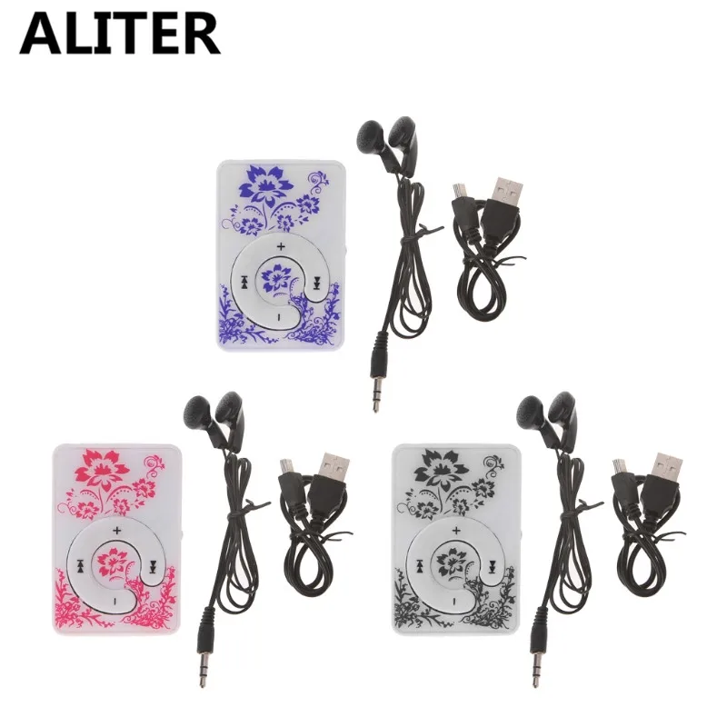 Chinese style Floral Pattern Mini Clip Music MP3 Player With Earphone USB Cable Chinese style Floral Pattern Mini Clip Music MP3 Player With Earphone USB Cable