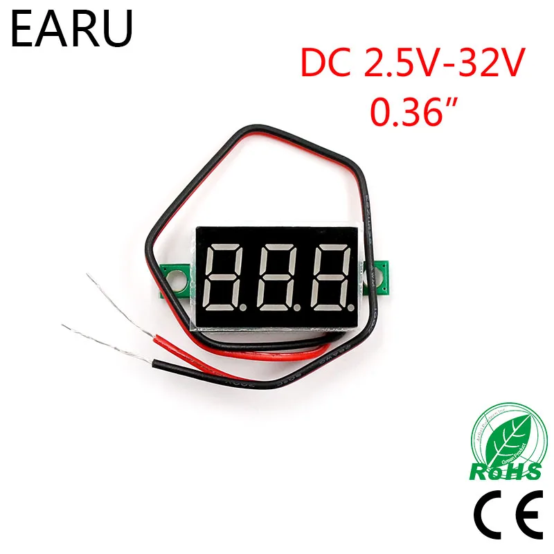 Красный светодиодный Дисплей Мини цифровой 4,5 v-30 v вольтметр тестер Напряжение Панель метр Вольтметр для электромобиля или мотоцикла автомобиля синий зеленый Лидер продаж