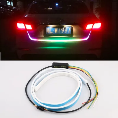

RGB Amber Turn Signal Flow led trunk Strip light Tailgate 12V Car Rear Lamp Additional Stop Light Dynamic Streamer RGB led strip