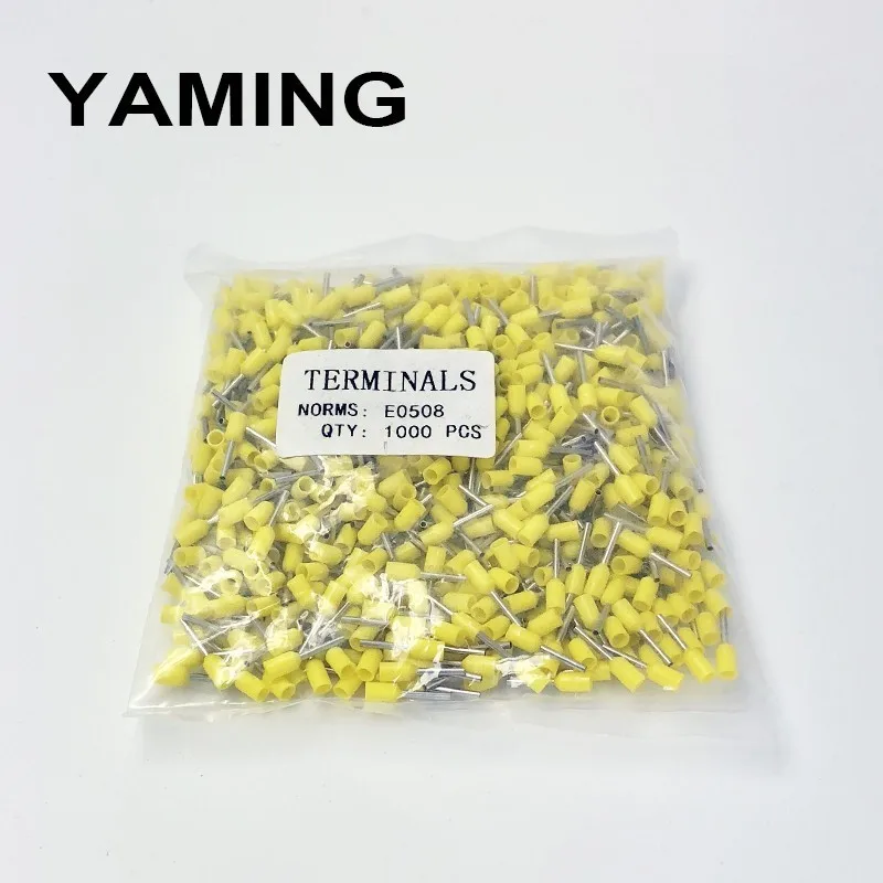 

0.5mm2 E0508 Cable Wire 8mm Tube insulating terminals Connector Insulating Crimp Insulated Terminal 1000PCS/Pack