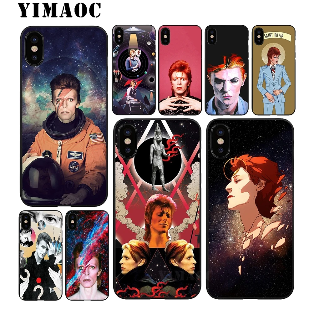 YIMAOC David Bowie Soft Silicone Case for iPhone 11 Pro Xr Xs Max X or 10 8 7 6 6S Plus 5 5S SE |