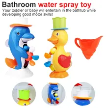 Kids Wheel Type Dabbling Toy No box Shower Bath Toys Cute Duck Waterwheel Dolphin Toys Baby Faucet Bathing Water Spraying Tool kids shower bath toys cute duck waterwheel dolphin baby faucet water spraying wheel type dabbling sunflower crab children gift