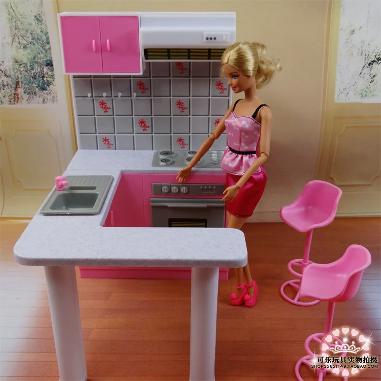 Glad koppeling aankunnen Nieuwste Voor Barbie Meubels Miniatuur Combo Keuken play set Pop droom Huis  diy speelgoed|toy ring|kitchen ledkitchen sinks taps direct - AliExpress