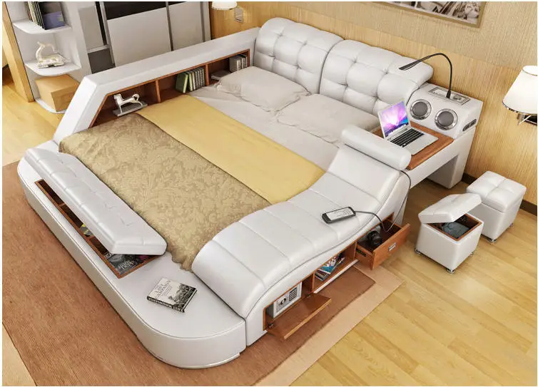 Real Genuine leather bed frame Modern Soft Beds Home Bedroom Furniture camas lit muebles de dormitorio yatak mobilya quarto bett Real Genuine leather bed frame Modern Soft Beds Home Bedroom Furniture camas lit muebles de dormitorio yatak mobilya quarto bett