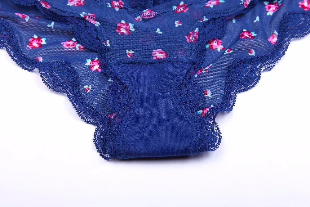 Женские кружевные сексуальные трусики ультра тонкие прозрачные цветочные