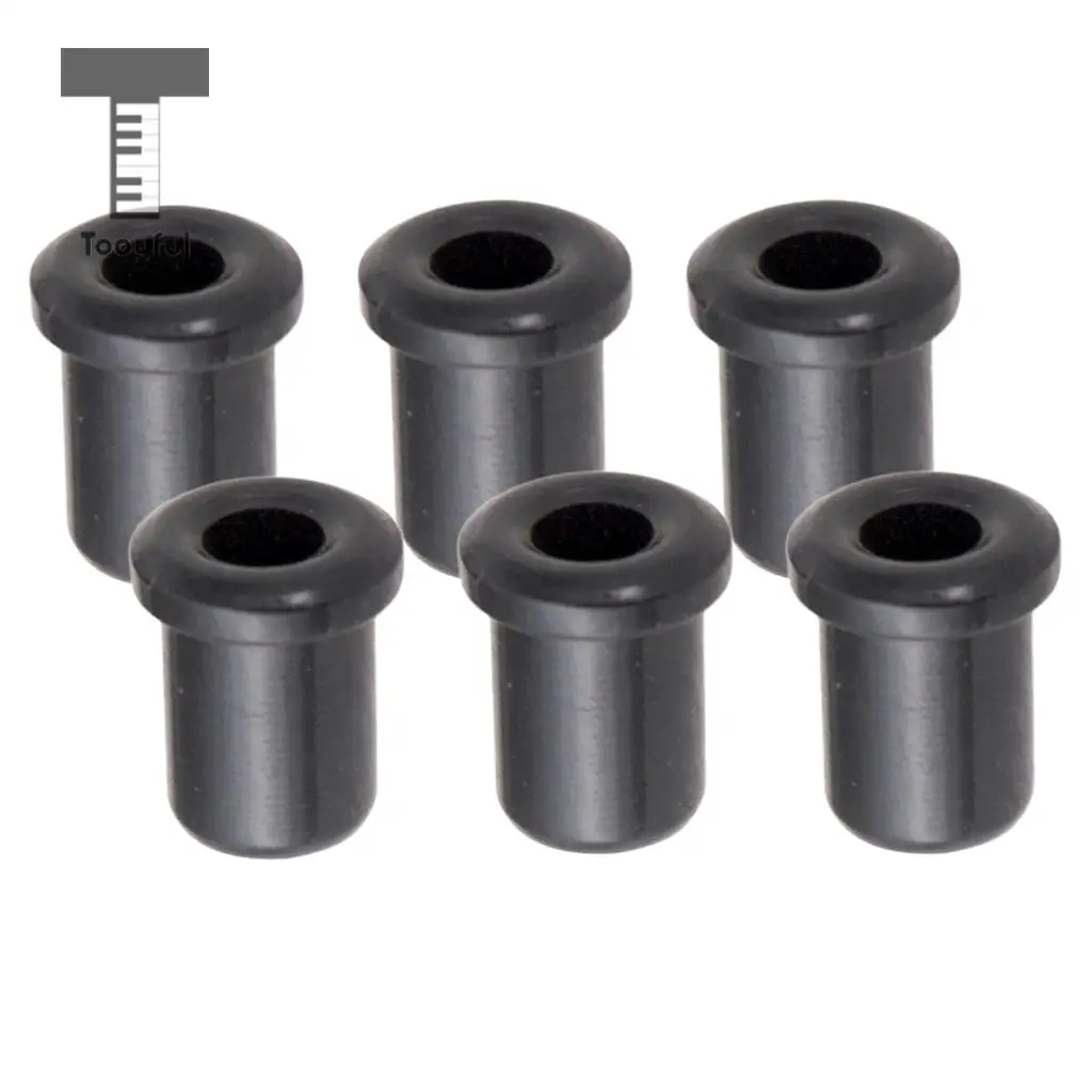 Tooyful 6PCS Guitar String Mounting Ferrules Through Body Bushing for Electric Guitar Black