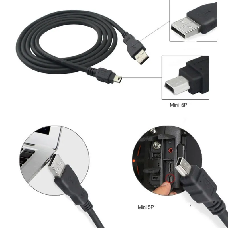 length-80-100-cm-Best-Black-USB-2-0-A-Male-to-Mini-5-Pin-B
