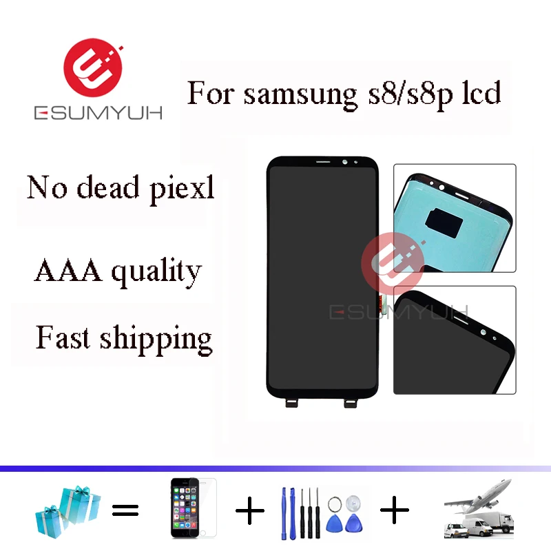 

10pc Original LCD for Samsung Galaxy S8 plus Display Assembly G950 G955 Replacement with adhesives and tools Free Shipping