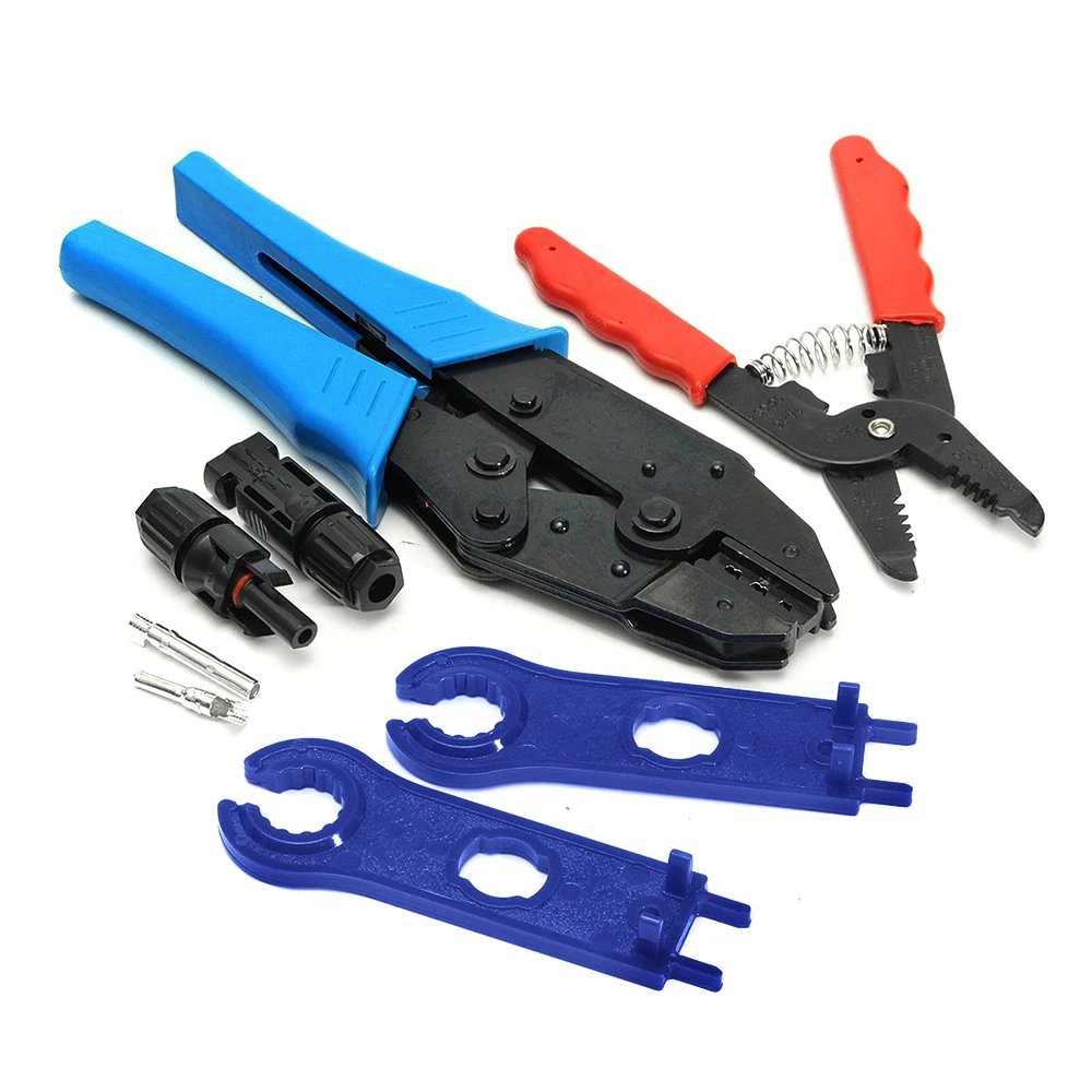 

MC4 Solar Crimping Tools Hand Criper Plier Crimp Photovoltaic PV Connector Cutting Tool Wire Crimpers Solar Terminal Ratche Set