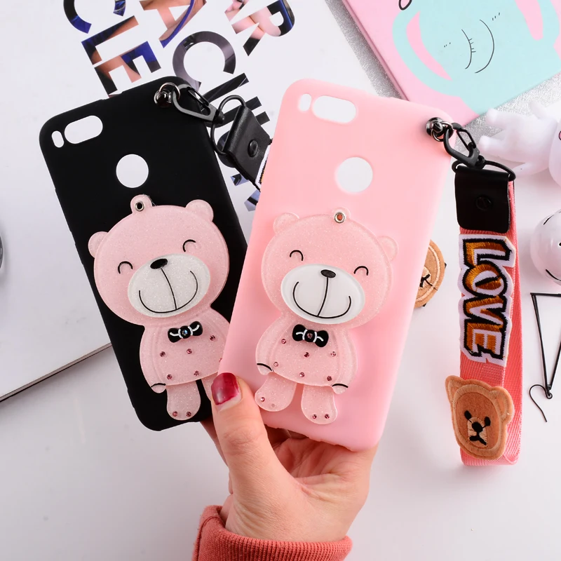 

3D Case For Redmi Note 2 3 4 4X 5 5A Plus Pro Cute Mirror cartoon bear Phone Cover Case For Redmi 6 S2 4 4A 5 5A Pro soft Back