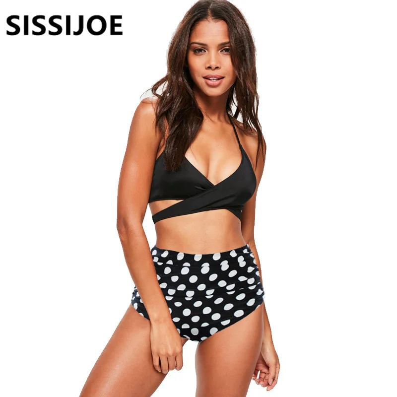 

Halter Ruffle Swimwear Flouncing High Waist Swimsuit Plus Size Bikini Set Women Bathing Beach Swiming Suit Push Up Bikini Set