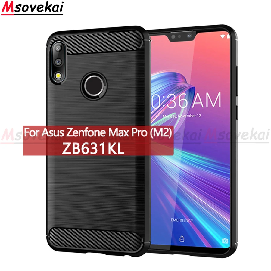 

Carbon Case for ASUS ZenFone Max Pro M2 ZB631KL Case Cover for ASUS ZB631KL Silicone Bumper Soft Case ZB631KL Phone Armor Shell
