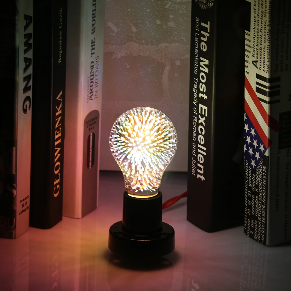 Светодиодный светильник, 3D цветная лампа для украшения фейерверка E27 6 Вт 220-240 В, праздничный светильник s, новинка, вечерние светильник s
