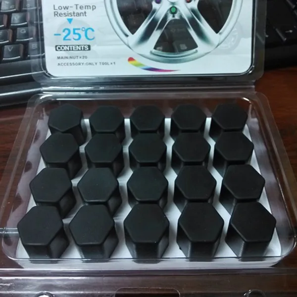 New Black Silicone Wheel Lugs Nuts Bolts Covers Hub Screw Dust Cover