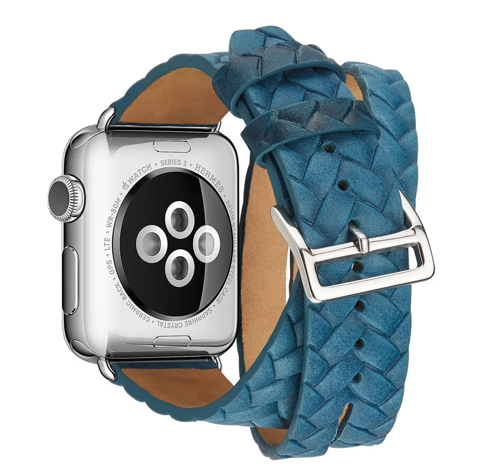 Смарт часы ремешок для iwatch Apple Watch Series 1 2 3 ремешок для часов Регулируемая Замена аксессуары из натуральной кожи браслет