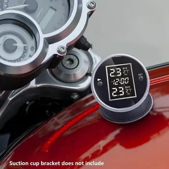 

DC5V Wireless Motorcycle Tire Pressure Monitoring System With Time Display Waterproof 2 External Sensors Motorcycle TPMS Monitor