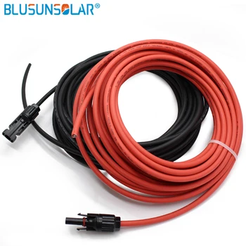 

1 pair 3 meter 1x4mm2 solar cable with connector, red female, black male , solar panel cable connector