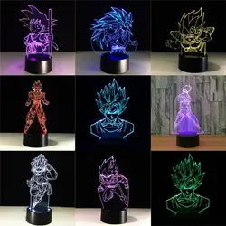 Dragon Ball 3D настольная лампа Прохладный ночники Новый год украшения Дети Lampade детские подарки освещение светодио дный LED лампе Прямая доставка