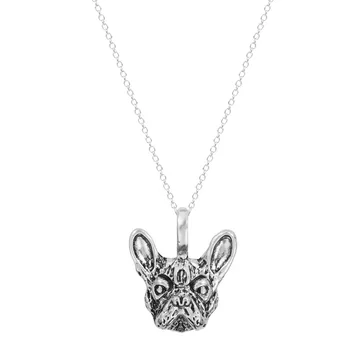

QIAMNI 30pcs Wholesale Handmade French Bulldog Face Dog Puppy Pet Lovers Animal Unique Necklaces & Pendants Gift for Women Girls