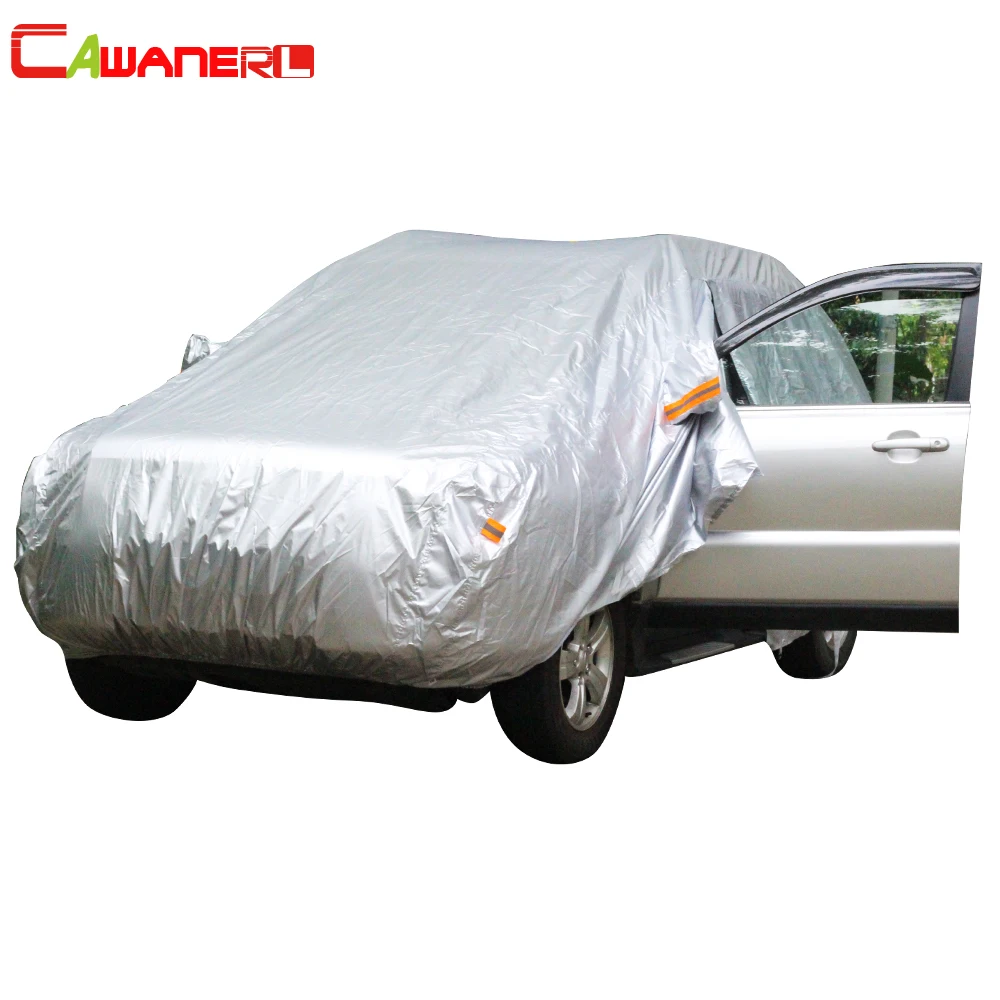 

Cawanerl Car Cover Sunshade Auto Sedan Hatchback Outdoor Sun Rain Snow Scratch Resistant Cover Anti UV Dustproof