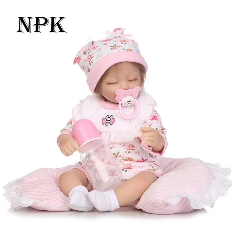 

Silicone Simulation Sleepy Girl Cute Soft Emulated Doll Kids Playmate Reborn Baby Toy Newborn Birthday Children Gift