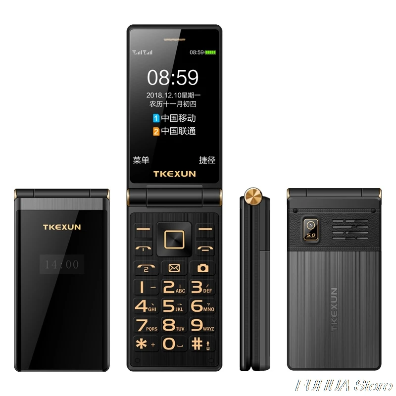 TKEXUN M2 PLUS 3 0 ''большой ключ шрифт сенсорный экран 3G WCDMA флип телефон мобильный с