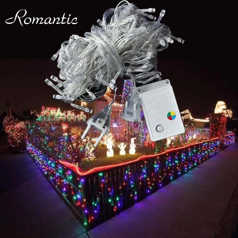 Led 50M Christmas String lights 220 V 110V Outdoor Wedding Holiday