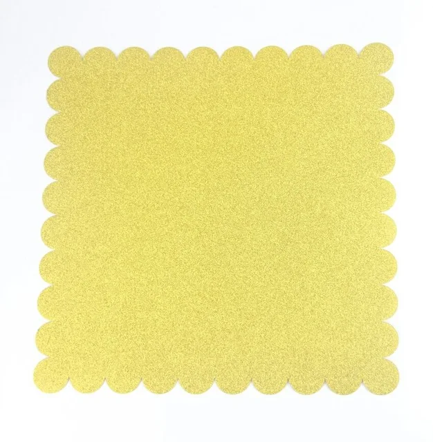 24pcs Whole Scalloped Square Glitter Gold Sparkle Placemat For 24pcs Whole Scalloped Square Glitter Gold Sparkle Placemat For Wedding Birthday Party Supplies In Disposable Tableware From Home Garden On