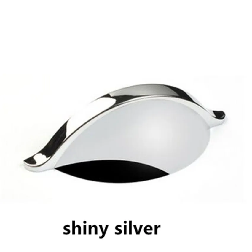 

64mm shiny silver dresser pulls knobs chrome cabinet knobs pulls 2.5" stain silver drawer handles modern simple shell cup pulls