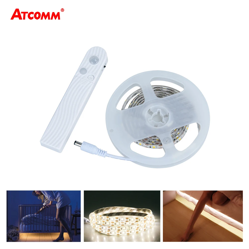 Beste 1 m 2 m 3 m PIR Motion Sensor Onder Kast Verlichting Nachtlampje SMD 2835 60 LEDs m slaapkamer Gang Trappen Kledingkast Verlichting