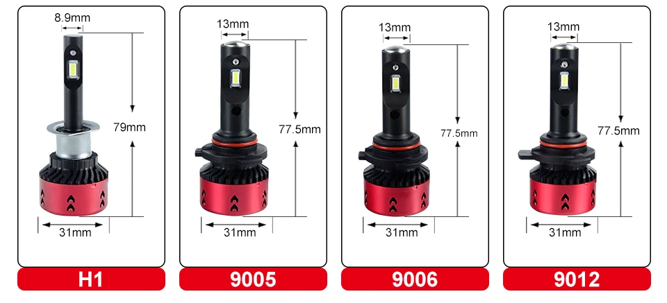 Foxcncar светодиодный фар автомобиля лампы H7 H15 H4 Canbus мини H1 H3 H11 9005 9006 9012 6500k 12V 24V со светодиодными кристаллами для 16000LM HB3 HB4(Подол короче спереди и длиннее сзади) ЛУЧ