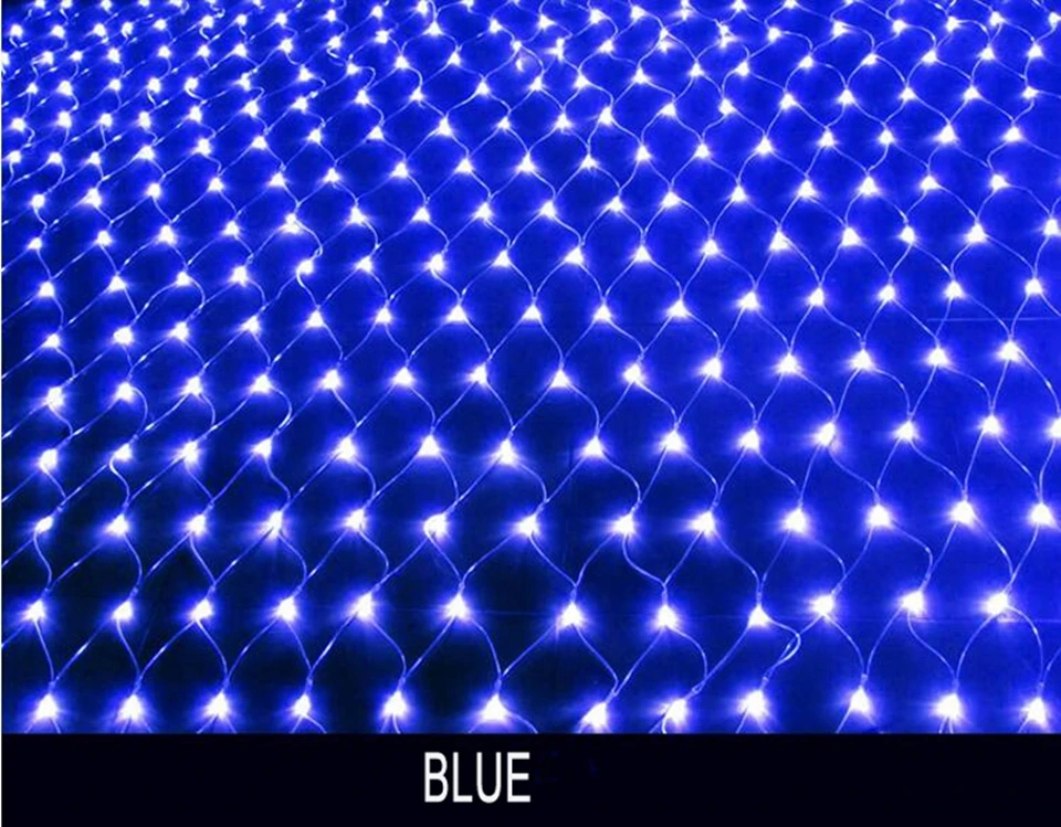 Гирлянды 2 м * 3 м 204 светодиоды сетка Фея свет шнура белый/теплый белый/синий/ RGB Рождество Свадебная вечеринка с 8 Функция контроллер