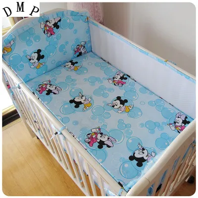 

Promotion! 5PCS mesh cartoon Baby bedding set crib bedding set new arrival cute ,include:(4bumper+sheet)