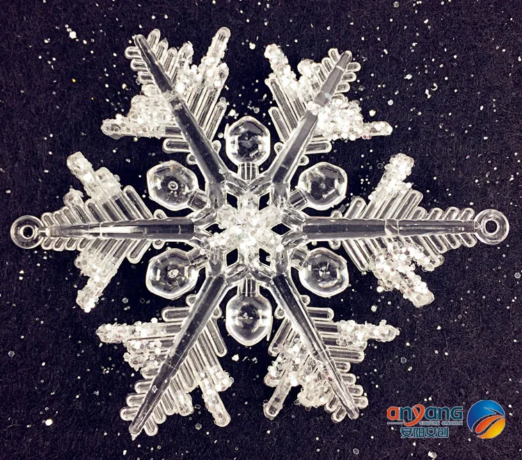 

2pcs Christmas ornaments window decoration 10CM acrylic fruit snowflake diamond effect