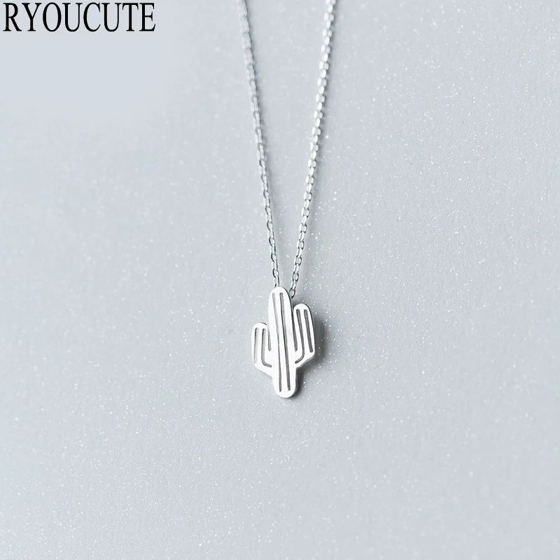 Новое поступление 925 стерлингового серебра кактус завод ожерелья с подвесками для женщин Свадебные украшения