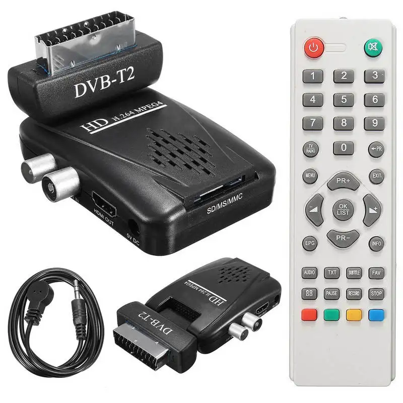 

High Quality QS610 DVB T2 Terrestrial Receiver H.264 1080P Digital HD Scart Terrestrial Receiver TV Box USB SD HDMI IR