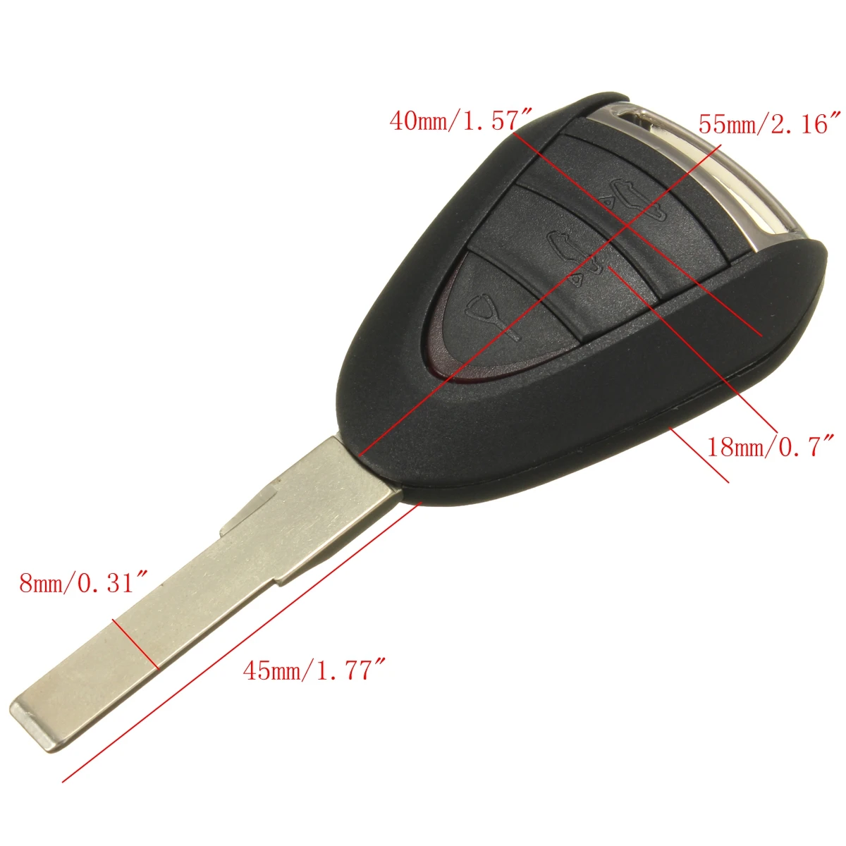 3 BNT дистанционный брелок, чехол для ключей Shell Fob Blade для Porsche/Cayenne 996 911 Boxster