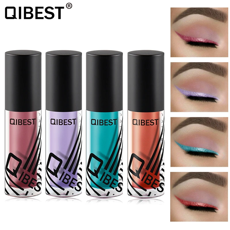 

Qibest Makeup Glitter Eyeliner Waterproof Chromatic Liquid Shiny Eye Liner Fashion Brightening Delineador Gel Eye Cosmetics