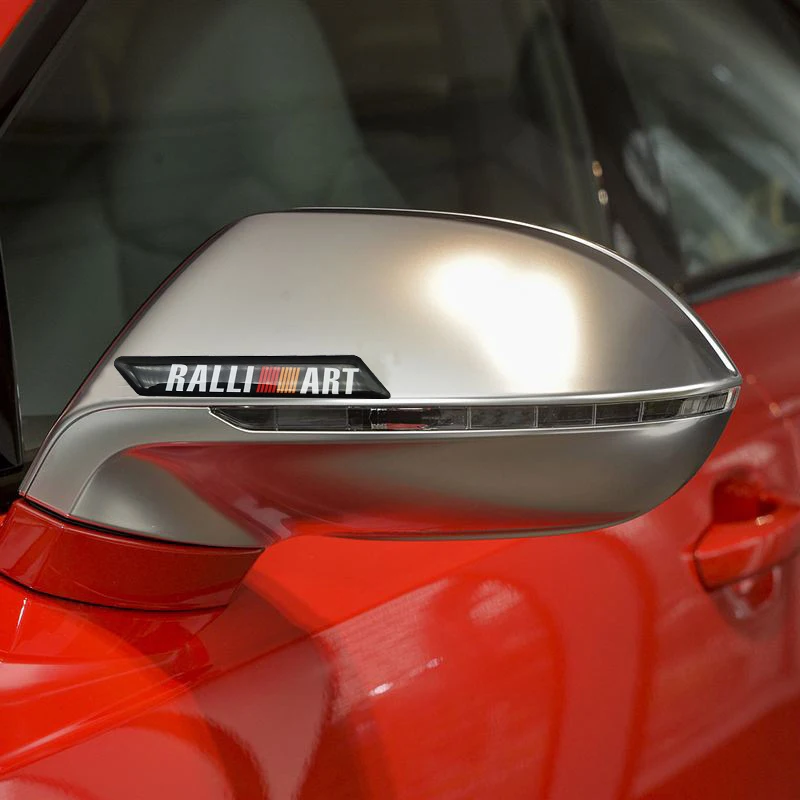 2 x Новые 3D наклейки для автомобиля, алюминиевые клеевые наклейки, автомобильные эмблемы и аксессуары для автомобиля, клейкие Значки для Ralliart Rally Art, автомобильные аксессуары