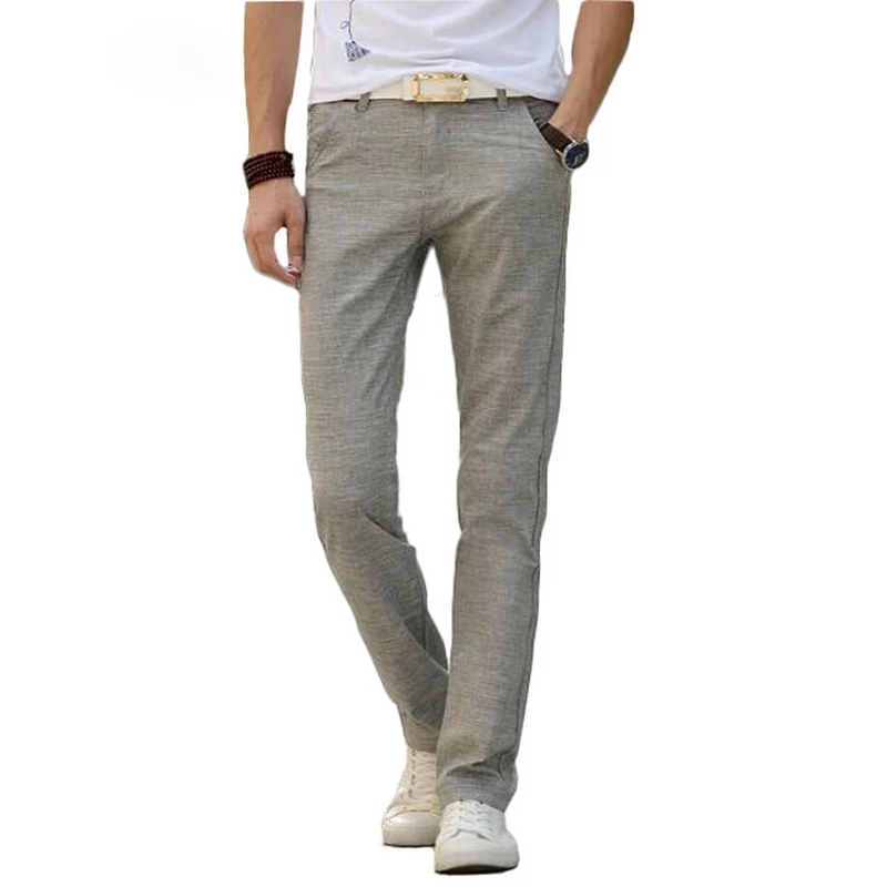 New Men's pants Casual Natural Cotton Linen men's trousers