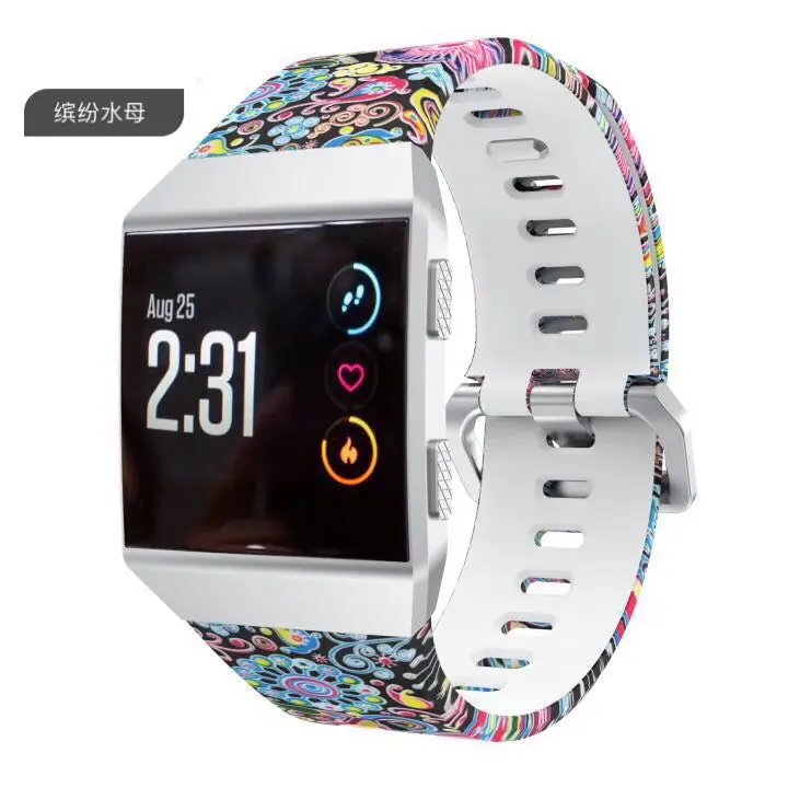 

Printed Soft Silicone Watch Band Strap For Fitbit Ionic Smart Watch Fashion Sport Replacement Wristband For Men Or Women