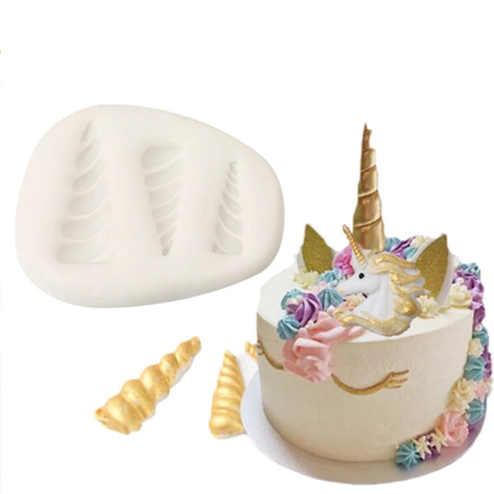 3d Licorne Tete Corne Forme Blanc Silicone Moules Fondant Savon Moules De Decoration De Gateau Outils Patisserie Moule De Cuisson Moule En Silicone Aliexpress