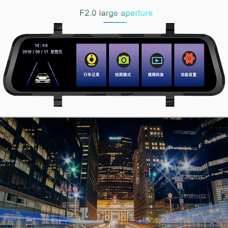  Vehemo 10 Zoll Auto Video Recorder Dash Kamera Dual Objektiv Nachtsicht für GPS Fahren Recorder Kam