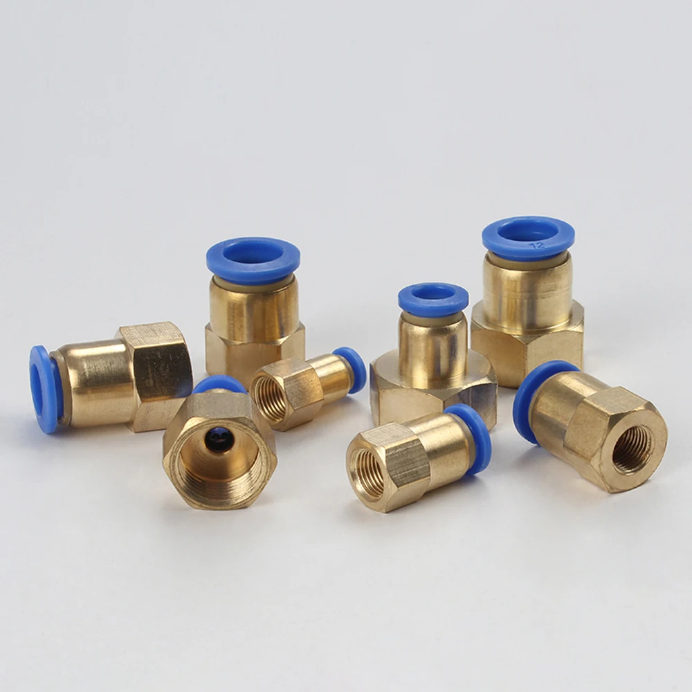 

PCF 1/8" 1/4" 3/8" 1/2" BSPT Female x 4/6/8/10/12mm OD Tube Air Pneumatic Push In Connector Quick Release Fitting Homebrew