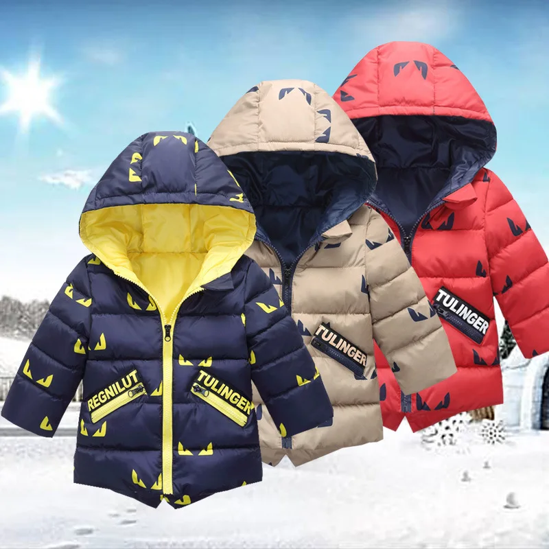 

Baby Children Winter Parka Jacket For Boys Girls Hoodie Coat Autumn Brand Warm Cotton Long Sleeve Clothes for 2 3 4 5 6 7 Years